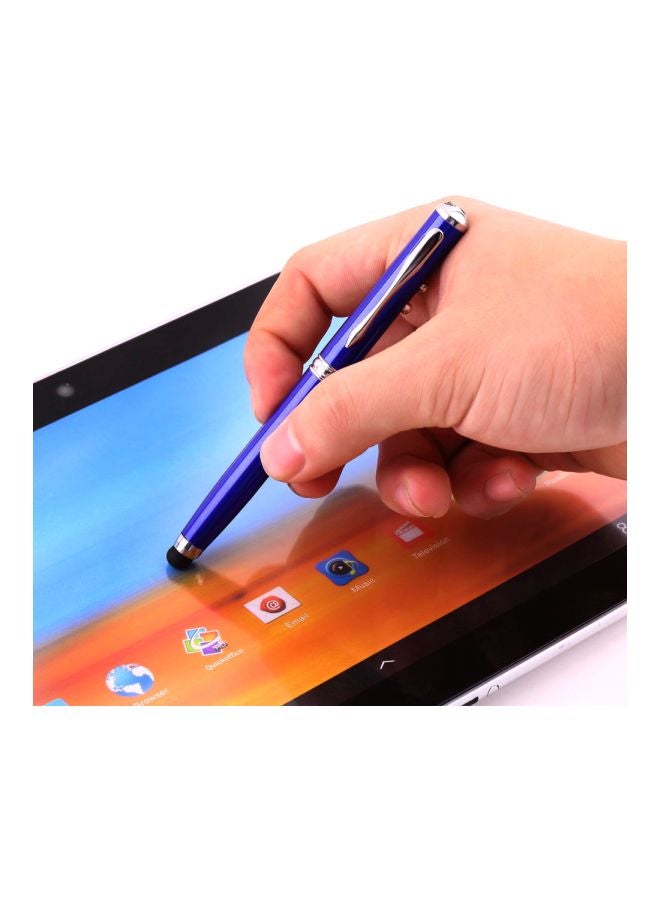 4-In-1 Stylus Ball Pen Blue/Silver - Image 3